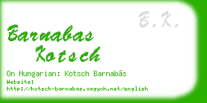 barnabas kotsch business card